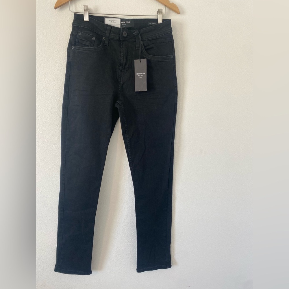 Kenneth Cole Men's Dark Black Skinny Jeans